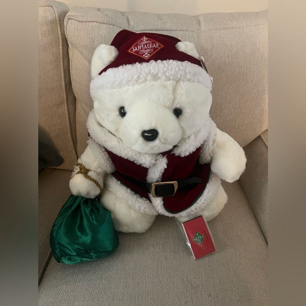 1998 Dayton Hudson Santa Bear Bag Sack Gift Stuffed Animal Vintage Christmas